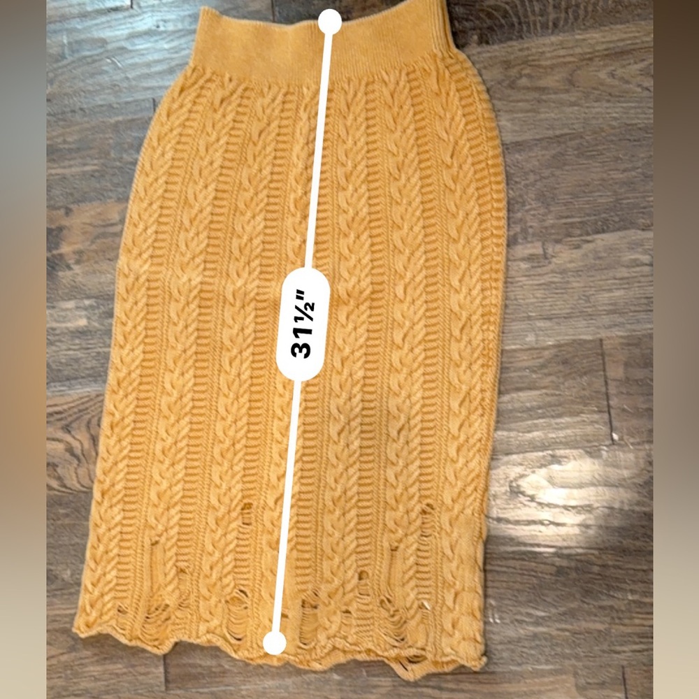 Free People Cable Knit Butterscotch Skirt - Picture 6 of 10